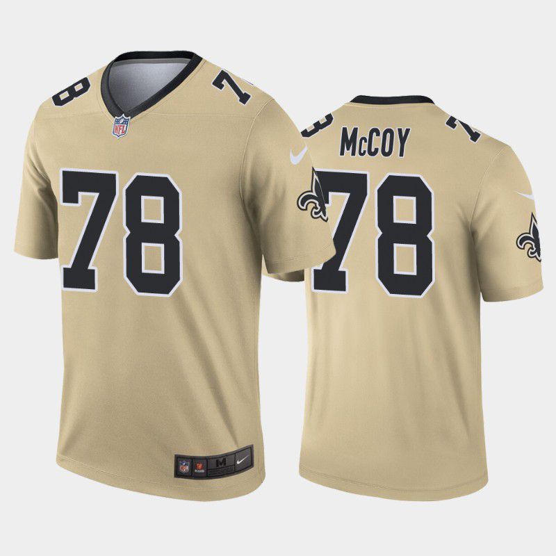 Men New Orleans Saints 78 Erik Mccoy Nike Gold Inverted Legend NFL Jersey